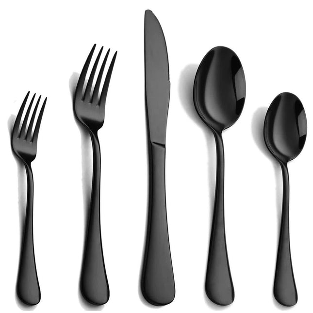 Black 410 Stainless Steel Cutlery Set