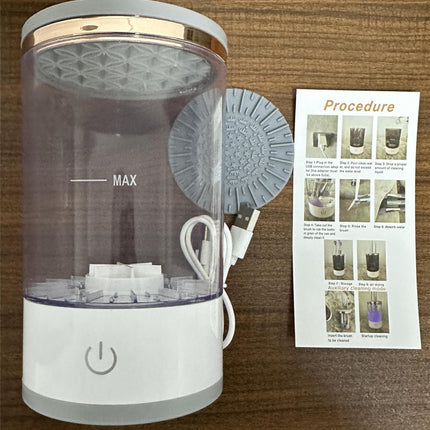 Transparent USB-Powered Automatic Makeup Brush Cleaner - Fast, Hygienic, and Easy-to-Use Brush Cleaning Machine