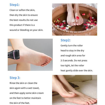 017 White Electric Foot Callus Remover - Rechargeable Waterproof Pedicure Tool with Automatic Dead Skin Removal