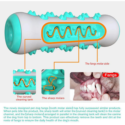 Green Dog Squeaky Toys For Aggressive Chewers, Tough Toothbrush Dog Chew Toy, Nearly Indestructible Rubber Toys For Pet Training, Teeth Cleaning, Playing And Chewing For Medium & Large Breeds