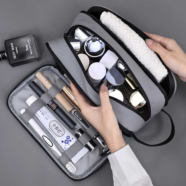 Black Elite Series 3-Layer Large Capacity Men's Toiletry Bag – product detail