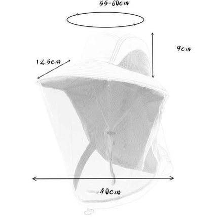 Navy Blue Outdoor Mosquito-Proof Hat with Face Shield - Breathable Fishing Hat for Men, UV Protection Mesh Mask