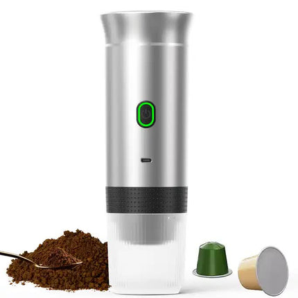 Black Portable Espresso Coffee Machine - Universal 3-in-1 Capsule, Coffee Powder, and Espresso Maker