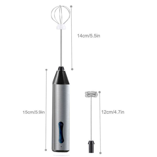 Rechargeable Electric Milk Frother Handheld Foam Maker Coffee Frothing Wand Whisk for Milk Coffee and – product detail
