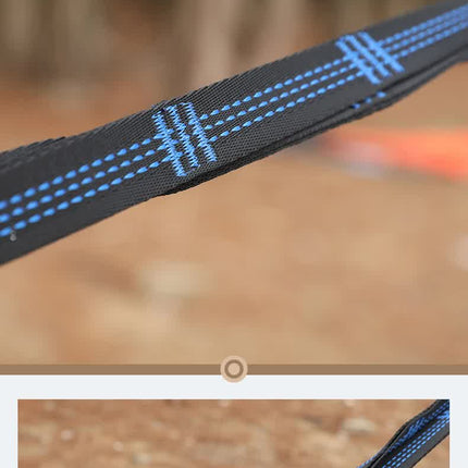 Blue Outdoor Camping Hammock with Mosquito Net, Anti-Tip Nylon Fabric, Single/Double Person Quick-Setup Hammock