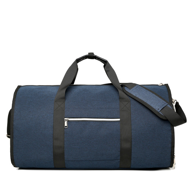 Blue Multi-Functional Travel Duffel Bag with Suit Storage Foldable Garment Bag for Business Trips