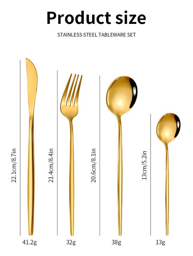 Rose Gold Color Premium 24-Piece Stainless Steel Cutlery Set – product detail