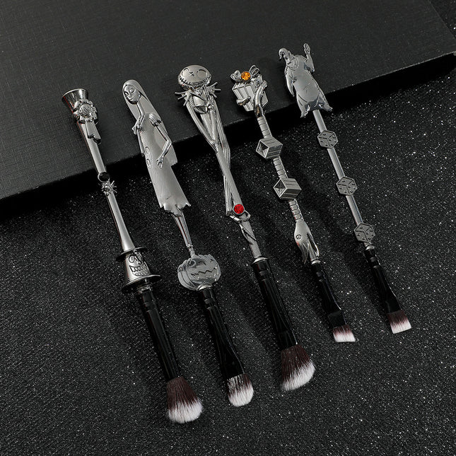 5-Piece Gothic Skeleton Jack Makeup Brush Set – product detail