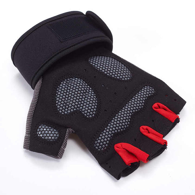 M White Fingerless Workout Gloves with Wrist Support Non-Slip Breathable Gym Gloves for Weightlifting and – product detail