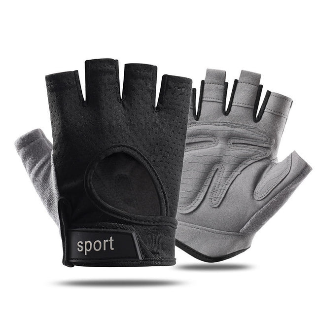 M Black Silicone Padded Workout Gloves