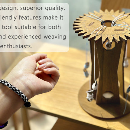 Wooden Kumihimo Marudai Stand – Craft Tool for Braiding and Creative Cord Making