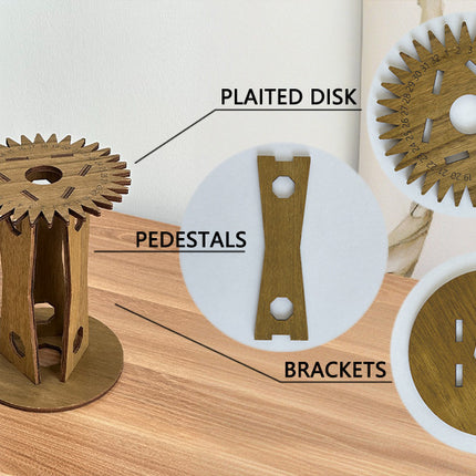 Wooden Kumihimo Marudai Stand – Craft Tool for Braiding and Creative Cord Making