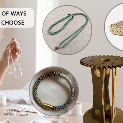 Wooden Kumihimo Marudai Stand – Craft Tool for Braiding and Creative Cord Making