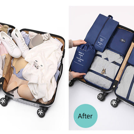 Pink Travel Packing Cube Set - 7-Piece Luggage Organizer for Clothes, Toiletries, and Accessories