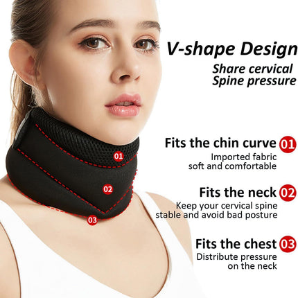 Adjustable Neck Brace with V-Shape Design – Cervical Spine Support for Pain Relief and Posture Correction