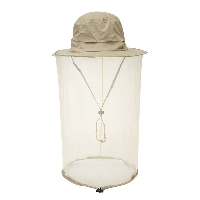 Beige Outdoor Mosquito Net Hat