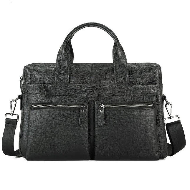 Black Men's Genuine Leather Briefcase