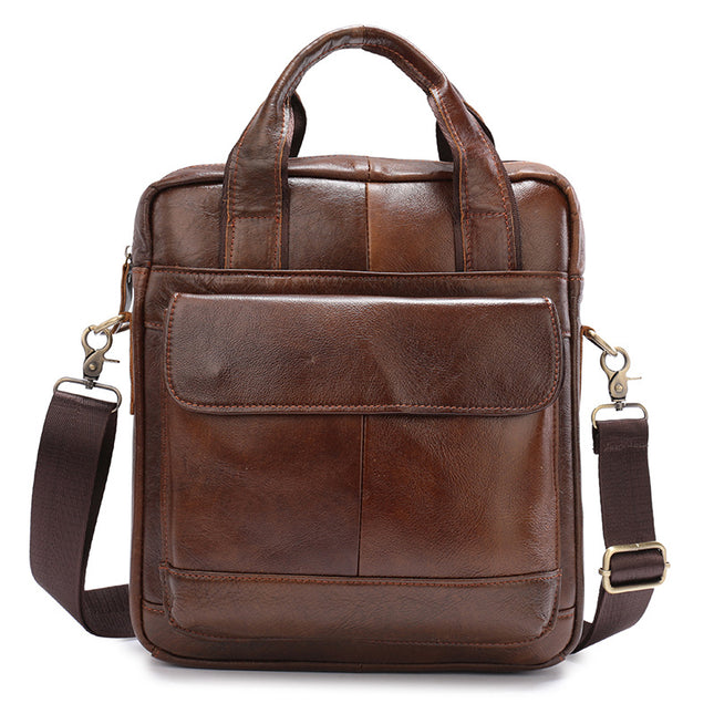 Brown Men's Genuine Leather Shoulder Bag