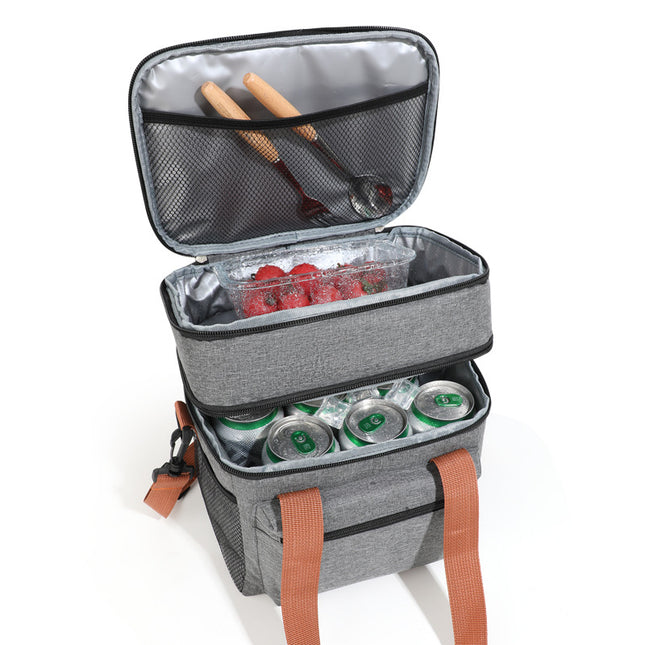 Grey Waterproof Insulated Lunch Bag