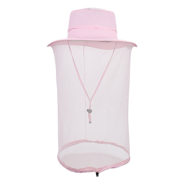 Pink Outdoor Mosquito Net Hat