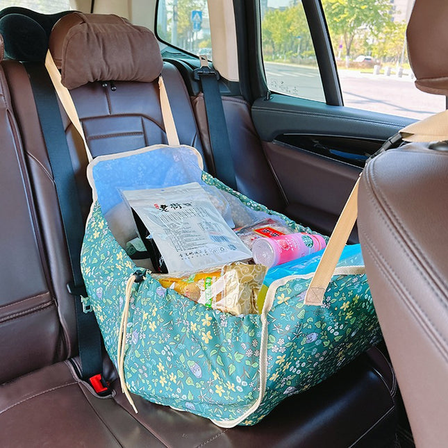 Green Car Back Seat Organizer Hammock