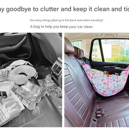 Green Car Back Seat Organizer Hammock - Portable Storage Solution
