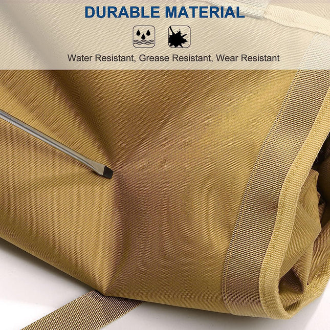 Green Portable Roll-Up Tool Organizer with Zippered Pockets – product detail
