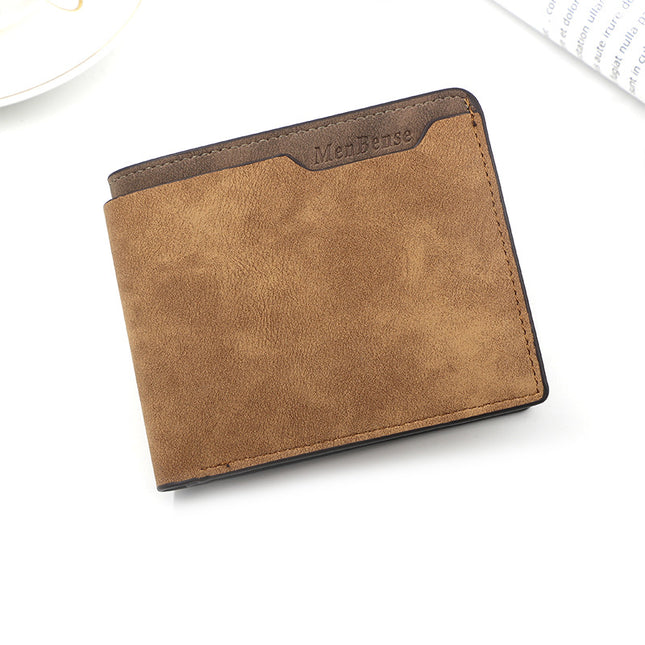 Light Brown Men's Genuine Leather Bifold Wallet
