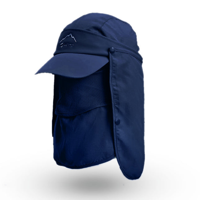 Navy Blue UV Protection 4-in-1 Outdoor Sun Hat with Removable Flaps V888-ELOSUNG12777