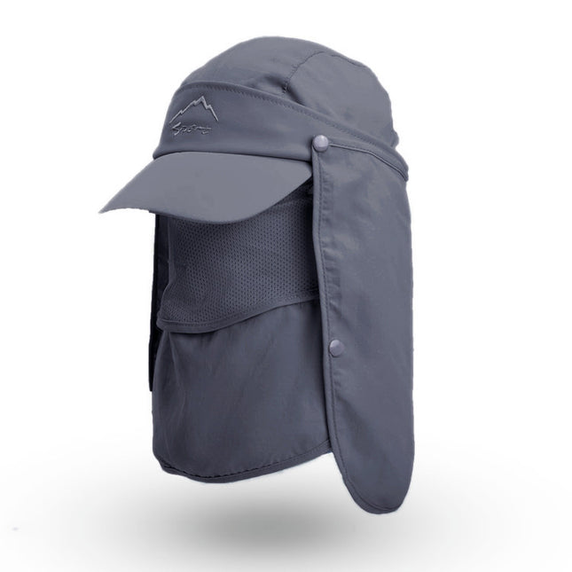 Dark Grey UV Protection 4-in-1 Outdoor Sun Hat with Removable Flaps V888-ELOSUNG12779