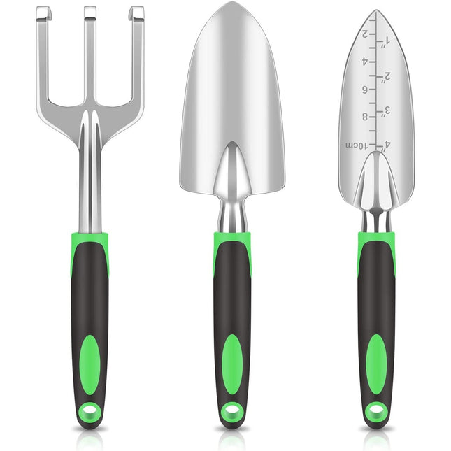 Green 8-Piece Heavy-Duty Gardening Tool Set with Ergonomic Handles and Storage Bag – product detail
