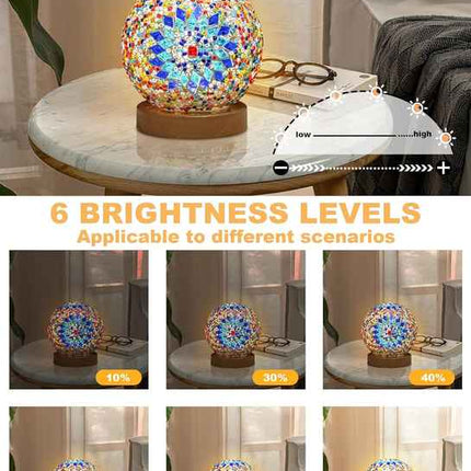 Pink Handmade Mosaic Glass Lamp - Vibrant Decorative Table Light