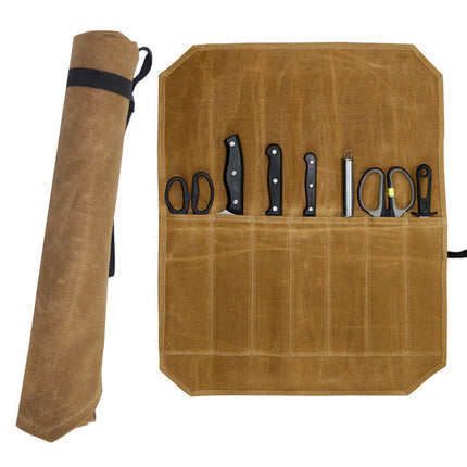 Green Durable Waxed Canvas Knife Roll Bag – product features