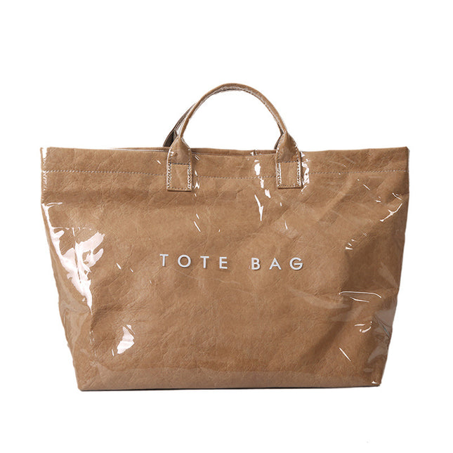 Khaki Trendy Waterproof Tote Bag