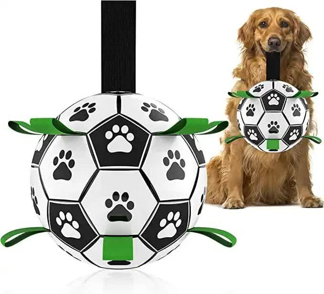 19 19cm Interactive Dog Toy Soccer Ball with Rope Outdoor Fetch & Tug Play for Dogs Training & Exercise Pet