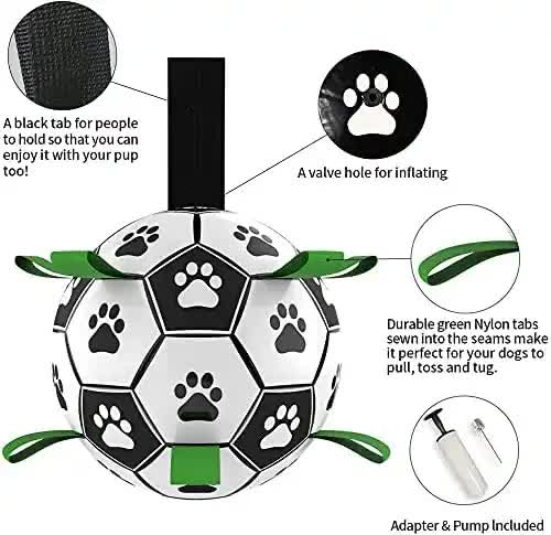 19 19cm Interactive Dog Toy Soccer Ball with Rope Outdoor Fetch & Tug Play for Dogs Training & Exercise – product detail