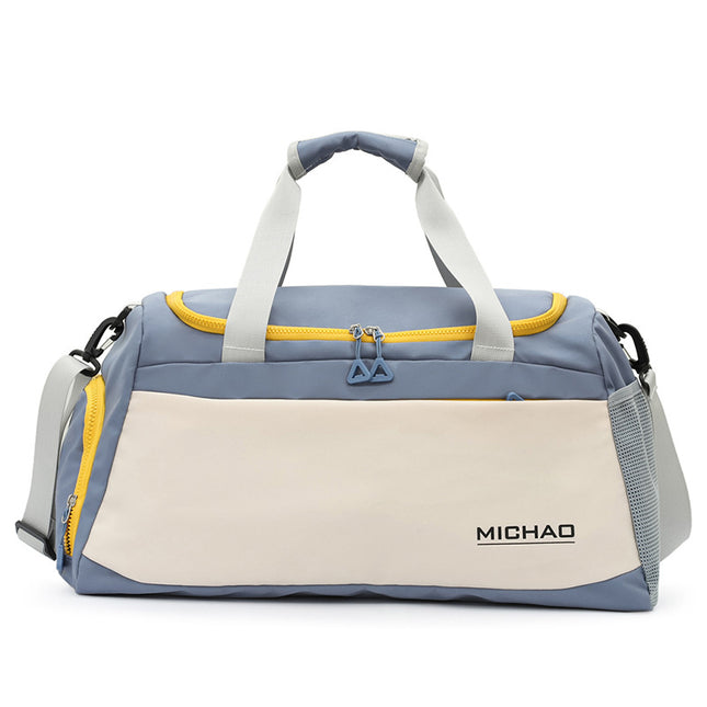 Blue Large Capacity Gym Bag with Wet and Dry Separation