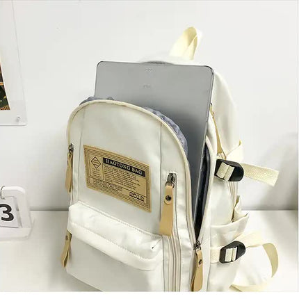 Khaki Stylish and Simple Backpack for High School and College Students – Trendy Women’s Casual Backpack for Travel and Daily Use
