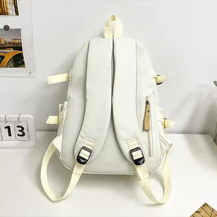 Khaki Stylish and Simple Backpack for High School and College Students – Trendy Women’s Casual Backpack for Travel and Daily Use