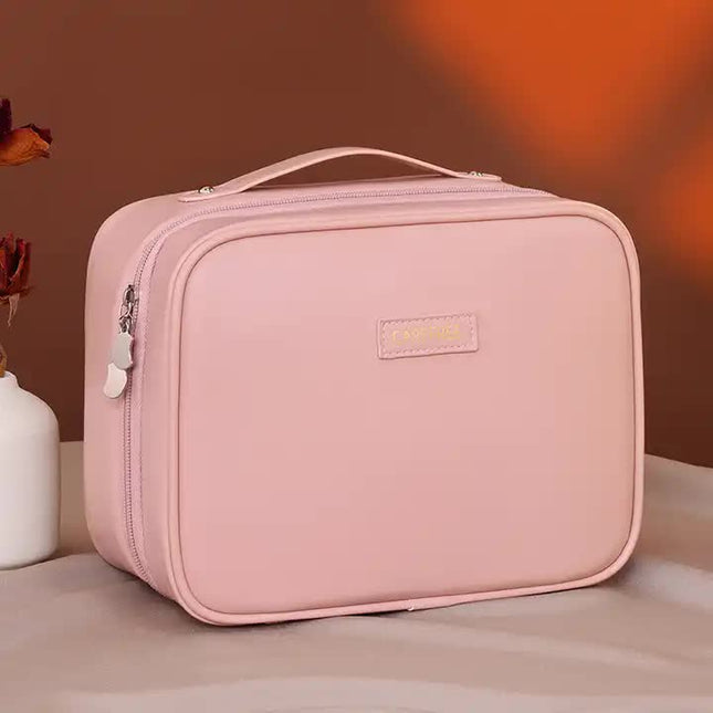 Pink 5-In-1 Multi-Function PU Makeup Organizer