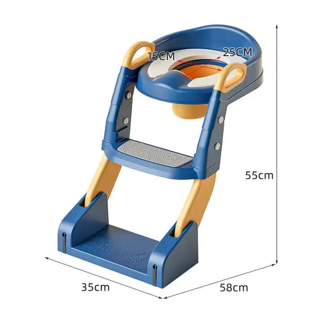 Grey Children's Toilet Trainer Seat Foldable Potty Ladder with Color Box Easy-to-Use Toilet Seat for Kids – product detail