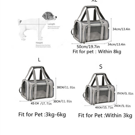 S Pink Portable Foldable Pet Carrier Bag - Large Capacity Travel Carrier for 2 Small Pets, Comfortable and Stylish Cat Backpack, Foldable & Easy to Carry