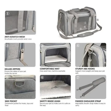 L Pink Portable Foldable Pet Carrier – shape and profile