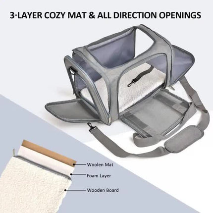 L Pink Portable Foldable Pet Carrier – product features