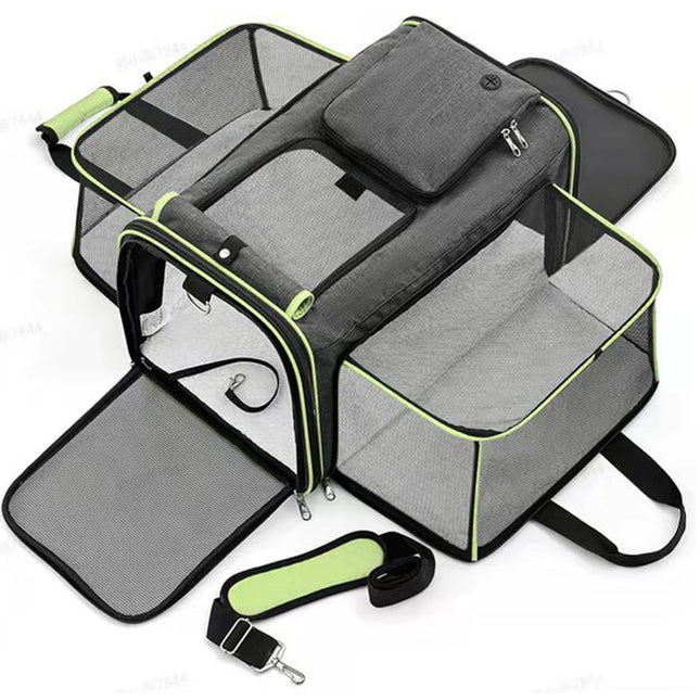 Gray Green Foldable Portable Pet Carrier V888-ELOSUNG13141