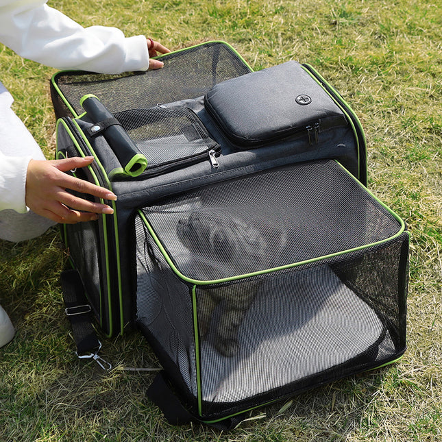 Gray Green Foldable Portable Pet Carrier – product detail