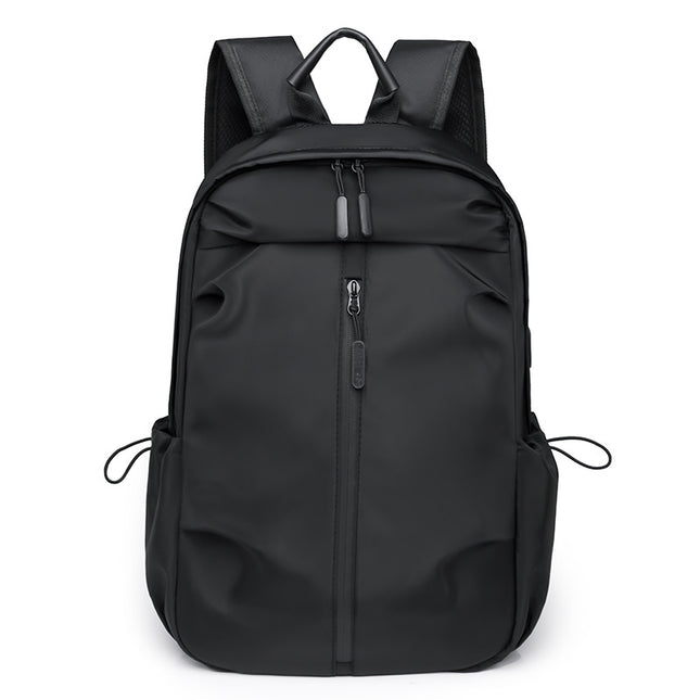Black Casual Korean Style Backpack Versatile Laptop Bag for Students Business and Travel Fashionable and