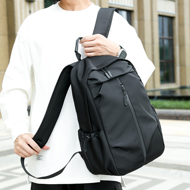Black Casual Korean Style Backpack Versatile Laptop Bag for Students Business and Travel Fashionable and – product detail