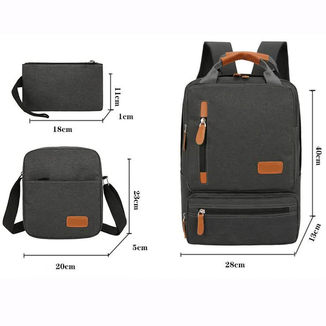 Red 3-Piece Backpack Set Men s & Women s Student Travel Backpack Casual Backpack Laptop Bag Notebook Bag – product detail
