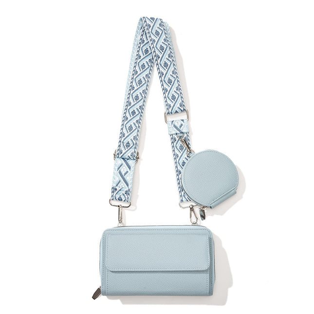 Light Blue 2-Piece Combination New Mobile Phone Shoulder (Child Bag)
